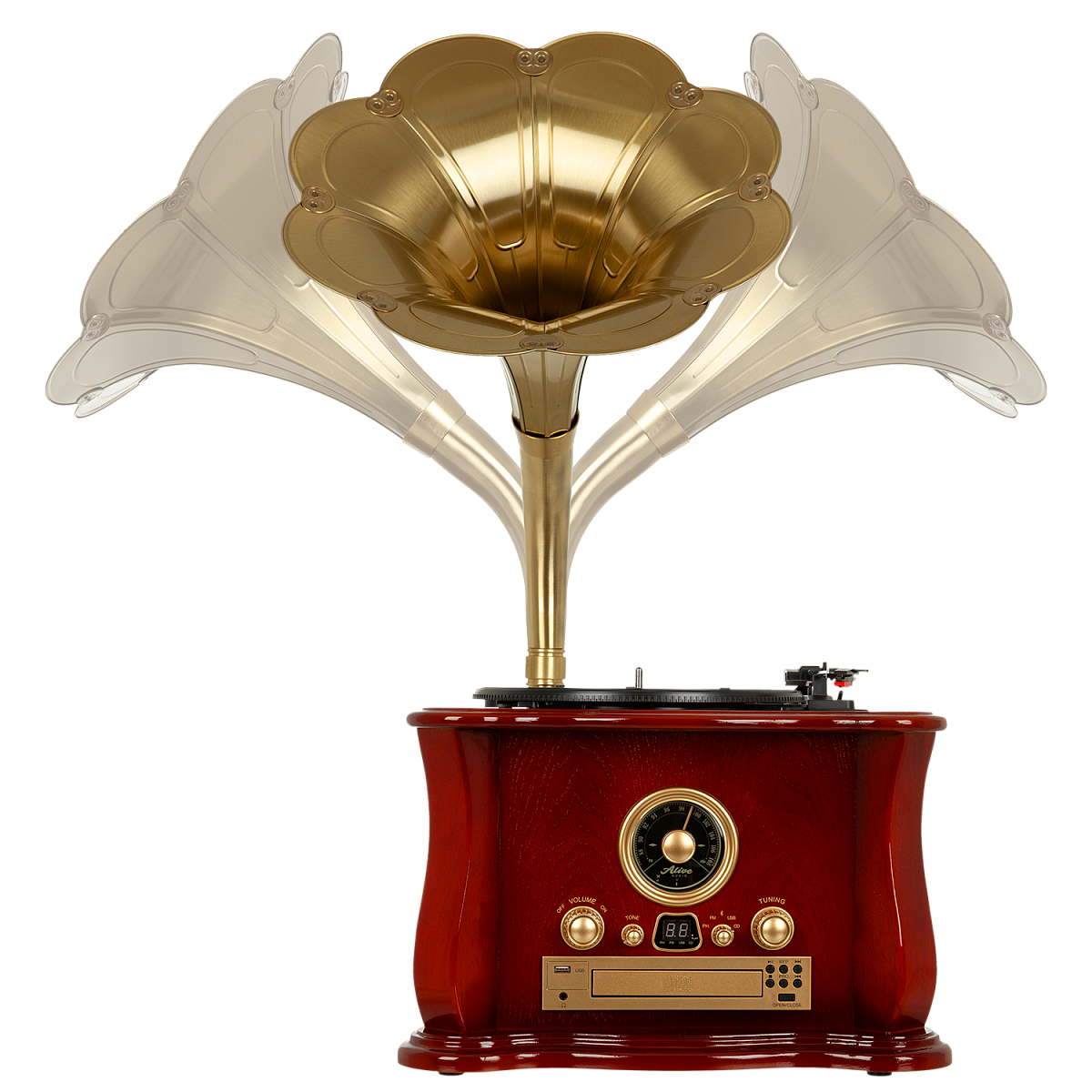 Виниловый проигрыватель Gramophone (Коричневый) — фото 7