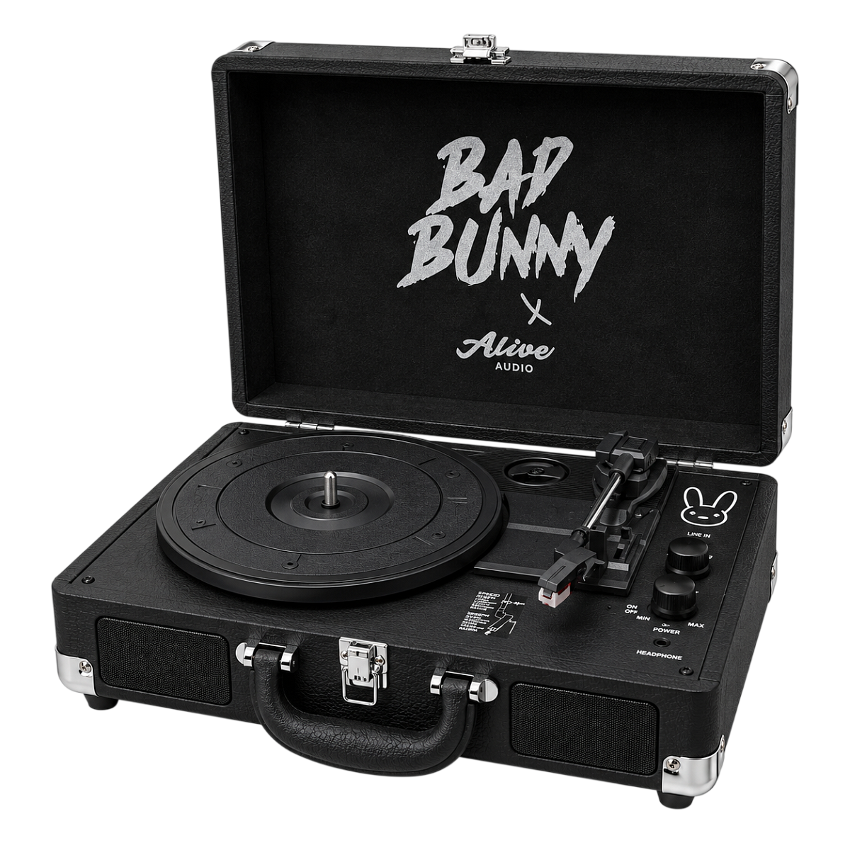Виниловый проигрыватель Glam Bad Bunny (Черный) — фото 2