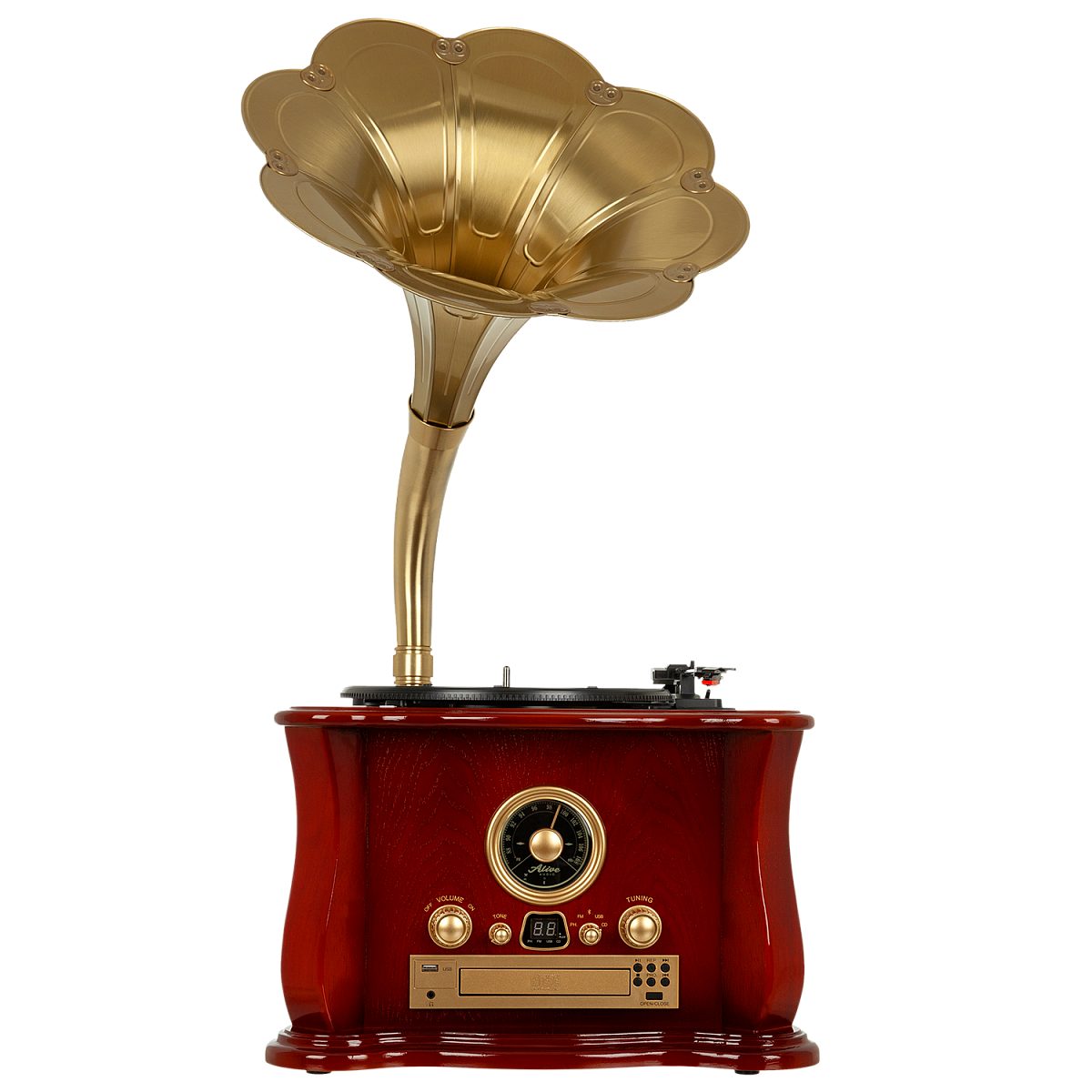 Виниловый проигрыватель Gramophone (Коричневый) — фото 2