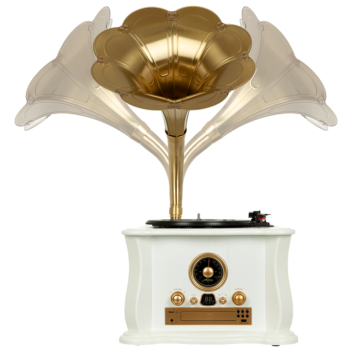 Виниловый проигрыватель Gramophone (Белый) — фото 6