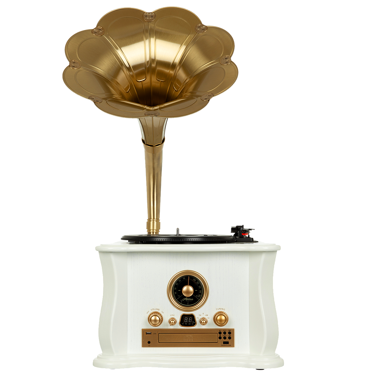 Виниловый проигрыватель Gramophone (Белый) — фото 2