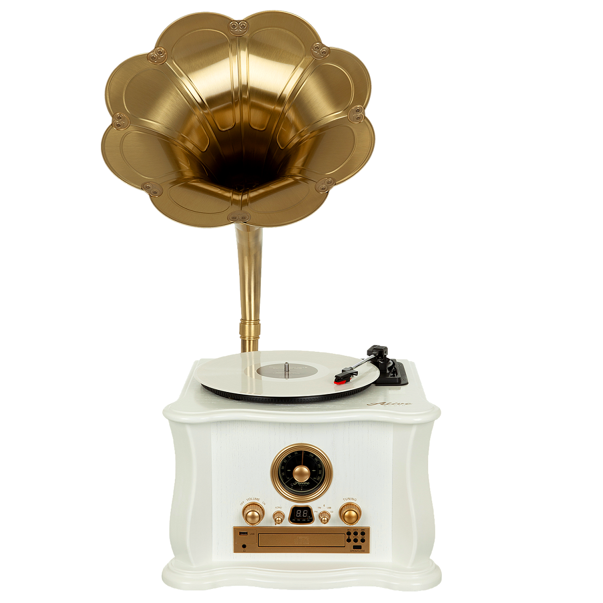 Виниловый проигрыватель Gramophone (Белый) — фото 1